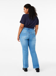 Ellen bootcut jeans met hoge taille, Light blue, Model