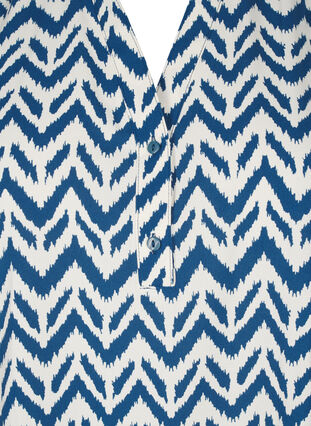 ZizziBlouse met lange mouwen en V-hals, OFF WHITE ZIG ZAG, Packshot image number 2