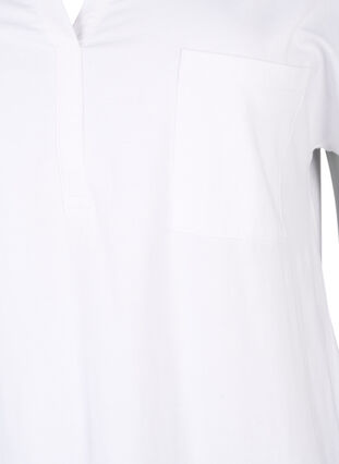 ZizziT-shirt met V-hals en borstzakje, Bright White, Packshot image number 2