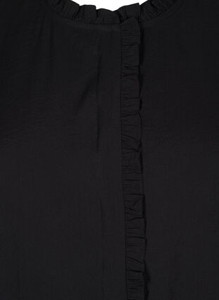 ZizziOverhemdblouse met ruches en broderie anglaise, Black, Packshot image number 2