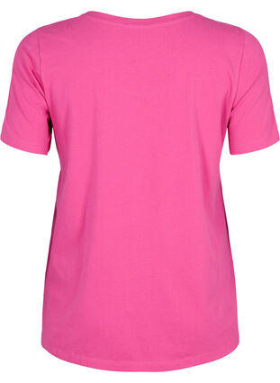 Zizzi T-shirt basique en coton de couleur unie, Raspberry Rose, Packshot image number 1