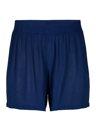 Zizzi Short taille haute en viscose, Medieval Blue, Packshot image number 0