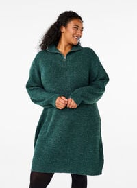 FLASH - Robe en tricot avec col montant, Sea Moss Mel., Model