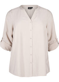 Viscose overhemd blouse met driekwart mouwen.