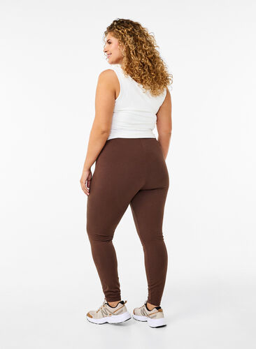 Zizzi Leggings en coton avec doublure, Chocolate Martini, Model image number 1