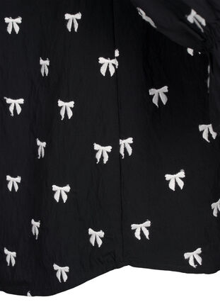 ZizziBlouse met strikjes en 3/4 mouwen, Black White Bow, Packshot image number 4