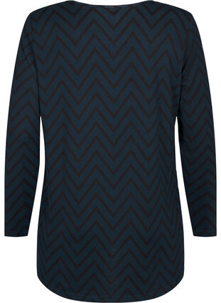 ZizziGebloemde blouse met lange mouwen, Scarab ZigZag, Packshot image number 1