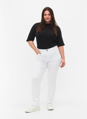 ZizziSlim fit Emily jeans met normale taille, White, Model image number 0