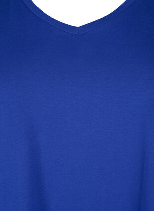 Zizzi T-shirt basique en coton de couleur unie, Sodalite Blue, Packshot image number 2