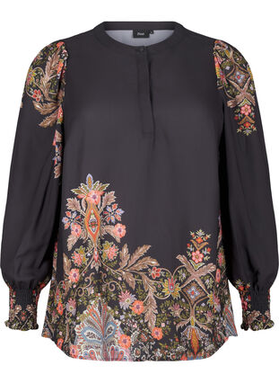 ZizziBlouse met paisley print, Black Paisley, Packshot image number 0