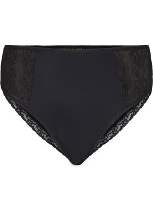 Zizzi Culotte brésilienne en dentelle microfibre, Black, Packshot image number 0