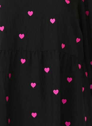 ZizziTuniek met harten en 3/4 mouwen, Black Emb. Heart, Packshot image number 2