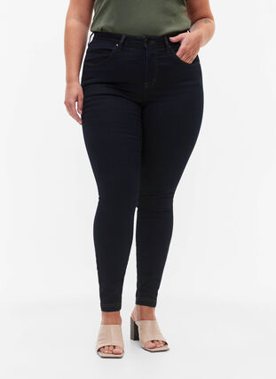 ZizziSuper slim Amy jeans met hoge taille, Tobacco Un, Model image number 2
