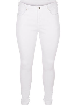 ZizziSuper slim Amy jeans met hoge taille, White, Packshot image number 0