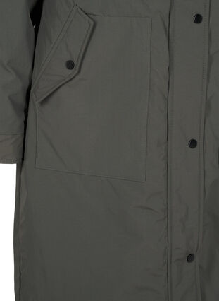 ZizziParka jas met kap en verstelbare taille, Black Olive, Packshot image number 3