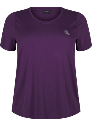 ZizziSlim fit sport T-shirt met ronde hals, Purple Pennant, Packshot image number 0