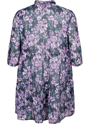 Zizzi Tunique à imprimé floral et lurex, Black Small Fl. AOP, Packshot image number 1