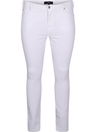 Zizzisuper slim fit Amy jeans met hoge taille, White, Packshot image number 0