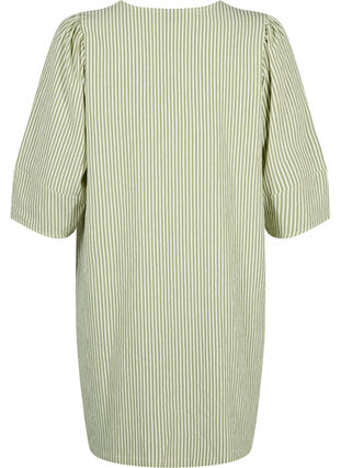 ZizziGestreepte jurk met 3/4 mouwen, Green Stripe, Packshot image number 1