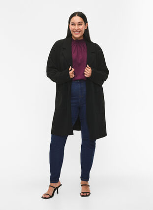 Zizzi FLASH - Blazer long avec des poches, Black, Model image number 2