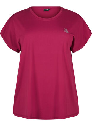 Zizzi T-shirt de sport uni, Anemone, Packshot image number 0