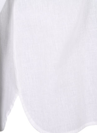 ZizziShirtblouse met knoopsluiting van katoen-linnenmix, Bright White, Packshot image number 3