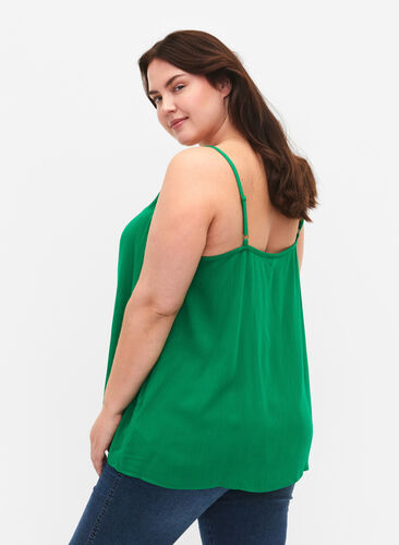 ZizziStrap top in viscose, Jolly Green, Model image number 1