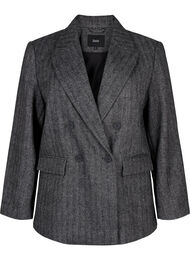 Blazer en laine doté de poches, Dark Grey Melange, Packshot