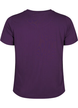 Zizzi T-shirt d'entraînement avec coupe étroite et col rond, Purple Pennant, Packshot image number 1