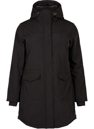 ZizziWaterafstotende softshell-jas met gewatteerde voering, Black, Packshot image number 0