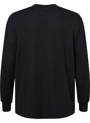 ZizziBlouse met lange mouwen en kralen, Black, Packshot image number 1