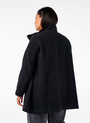 Zizzi Trench court avec coupe trapèze, Black, Model image number 1