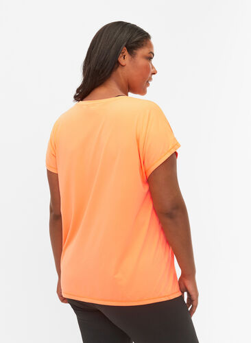 Zizzi T-shirt d'entraînement à manches courtes, Neon Orange, Model image number 1