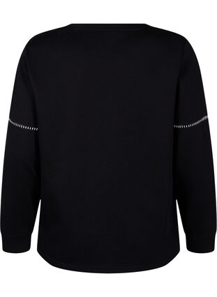 ZizziSweatshirt met contrasterende stiksels, Black, Packshot image number 1