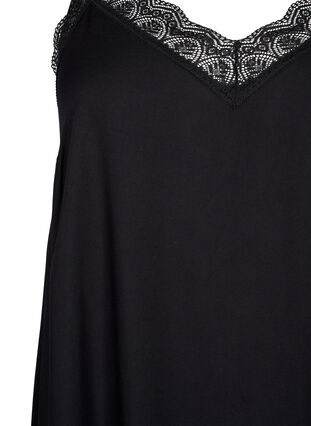 ZizziHalflange jurk met bandjes van viscose met kant, Black, Packshot image number 2