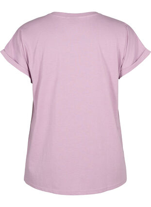 ZizziT-shirt met korte mouwen van katoenmix, Lavender Mist, Packshot image number 1