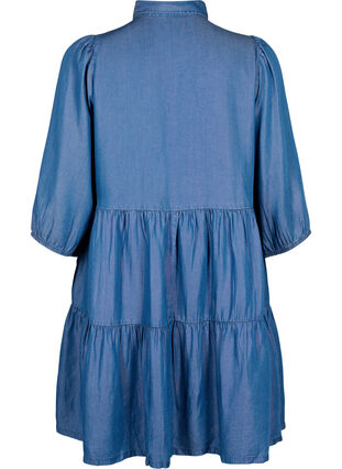 Zizzi Robe en jean en TENCEL™ Lyocell avec manches 3/4, Blue Denim, Packshot image number 1