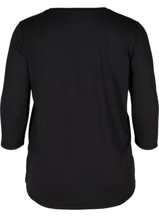 ZizziTraining blouse met 3/4 mouwen, Black, Packshot image number 1