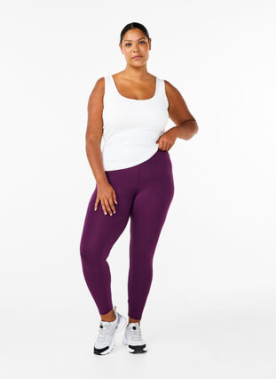 ZizziBasic legging in viscose, Potent Purple, Model image number 2