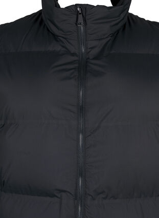 ZizziLang vest met zakken en rits in twee richtingen, Black, Packshot image number 2