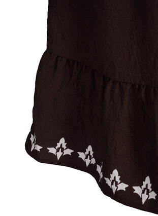 Zizzi Robe à manches longues en viscose avec imprimé, Seal Brown, Packshot image number 3