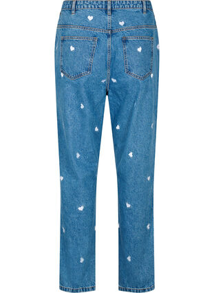ZizziMille mom fit jeans met borduurwerk, Light Blue Heart, Packshot image number 1