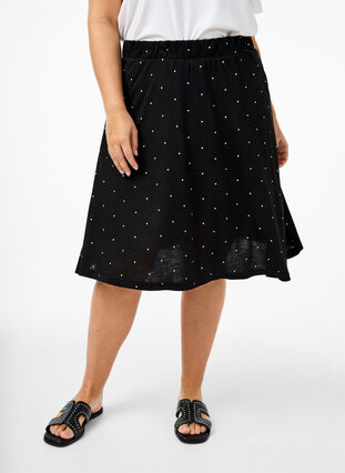 Zizzi2-pack rok van viscose, Black / Black W. dot, Model image number 3