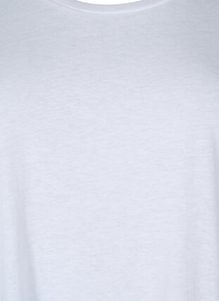 Zizzi T-shirt à manches courtes en mélange de coton, Bright White, Packshot image number 2