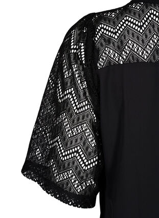 ZizziOverhemdblouse met korte kanten mouwen, Black, Packshot image number 3