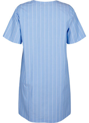 Zizzi Robe rayée en coton biologique, Blue Stripe, Packshot image number 1