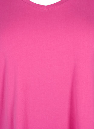 ZizziBasic t-shirt in effen kleur met katoen, Raspberry Rose, Packshot image number 2