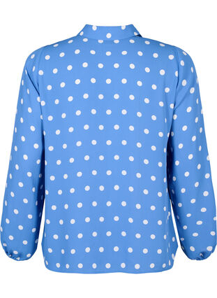 ZizziGestippeld shirt met ruches, River S. White Dot, Packshot image number 1