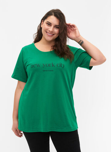 ZizziFLASH - T-shirt met motief, Jolly Green, Model image number 0