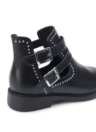 ZizziWide fit - Enkellaarsjes met studs, Black, Packshot image number 3